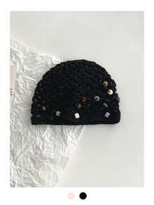 1 件手工镂空镂空草帽，复古甜美女士头巾帽，波西米亚风格流苏，适合春夏季，拍照个性化针织帽