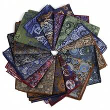 ZLQ&GOU 1pc Fashion Men's Handkerchief, Paisley Pattern Pocket Square, Contrast Color Woven Handkerchief Suitable For Wedding, Party, Formal Occasions, Gentlemen's Suit Decoration
