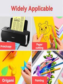 50/100 hojas de papel de colores A4, 10 colores, adecuado para fotocopiar a color, imprimir, origami y manualidades