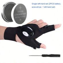 LED Illuminated Fishing Gloves For Emergency Repair, Night Fishing Lighting Gloves, Finger Lights Gloves