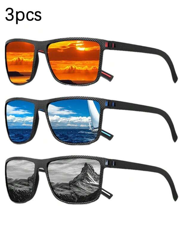 Set de 3 gafas de sol con luz polarizada y fotosensibles de moda para adolescentes