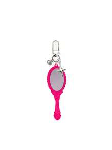 Vintage Girl Mini Mirror Charm Gothic Style Keychain,With Bell And Four Pointed Star,Makeup Mirror Bag Pendant,Perfect Gift For Birthdays & Special Occasions,Key Chain Ring Bag Backpack Charm Car Hanging Pendant Women Girls Gift,Wallet And Handbag Accessories, Keychain Phone Case Accessories,Four Colors Available