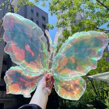 39 Inch Iridescent Transparent Butterfly Balloons - Decoration For Wedding/Birthday/Party, Extra Large Single Pack, Balloon Arch, Summer Theme Decor, Photo Props Gifts Beach Back To School School Supplies Room Decor