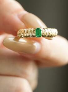 1 Stück handgefertigter eleganter Retro-Ring aus 925er Sterlingsilber mit Zirkonienstein, vielseitiges Design geeignet für den täglichen Gebrauch von Frauen, Festivalpartys, Schmuckgeschenk