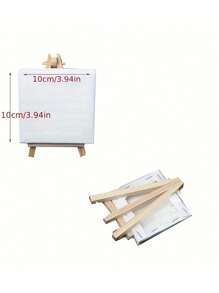 Mini Stretch Leinwand Acrylfarben Set in sechs Farben, ausgestattet mit Staffelei und Farbpalette - DIY Kunst und Handwerkskunst, geeignet zum Malen und Zeichnen, inklusive Leinwand und Pinsel, Familienspiele, ideal für Abschlussfeiern, Abschlussgeschenke, Geburtstagsgeschenke, Geschenke zur Abschlusszeit, Lernmaterialien, Schulsachen, Rückkehr zur Schule Zubehör