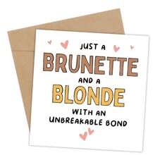 1PC Bestie Birthday Card, Funny Birthday Card For Best Friend, With Envelope, Joke Birthday Sister Card For Her, Brunette And A Blonde With An Unbreakable Binding, Personalised Birthday Card