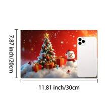 1pc Christmas Santa, Snowman & Tree Printed Silicone Coffee Drink Coaster, Anti-Slip Absorbent Washable Drainage Mat For Countertop, Kitchen, Dining Table, Holiday Decor