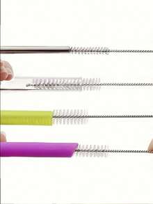 10/5/1pc Straw Cleaning Brush, Household Kitchen And Bathroom Cleaning Brush, Suitable For Straws, Cups, Pipes - Multicolor - View 5