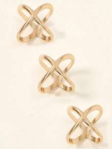 1/2/3/9 chiếc kẹp khăn quàng cổ hình nhẫn lồng vào nhau tông vàng thời trang dành cho nữ - Vàng - Xem 12