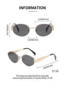 3pcs Metal Frame Oval Retro Fashion Glasses, Fashionable Design For Women Beach Accessories, Classic Style, Suitable For Outdoor Travel, Beach Vacation, Casual Wear, Driving Glasses, Summer Fashion, Sunshade, Elegant Decoration, Family Travel, Vacation, Summer Beach Vacation, Outdoor Travel - 彩色 - 查看 4