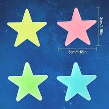 200 Pieces Of Star Stickers, Suitable For Bedroom, Living Room, Ceiling Decoration, Suitable For Holiday Party Decoration, Self-Adhesive, Fashionable And Beautiful, Home Decoration, Easy To Use Stickers, Reusable - 藍色 - 查看 3
