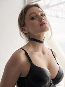 Women's Fashion Classic Black Pu Leather Collar Necklace Gothic Minimalist Necklace Daily Wear Costume Accessories Cat Collar Role Play Accessories Sexy Lingerie Accessories