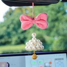 Wind Chime Car Hanging Bow Bell Car Rearview Mirror Pendant Car Decoration