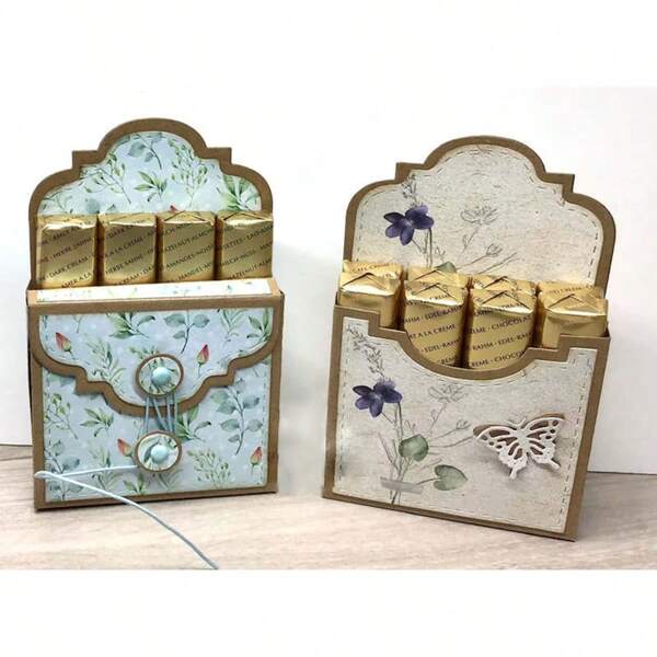 1pc Candy Box Card Decor Background Design Metal Cutting Dies For DIY Embossing, Suitable For Scrapbooking, Card Making, And Album Craft Decoration