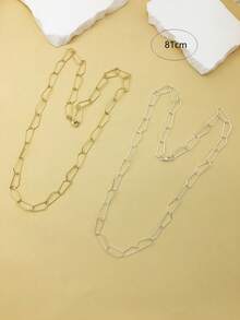 1 PC Simple Classic Big And Small Smooth Oval Chain Loop Long Necklace For Women Girls Ladies - Geometric Pentagon Long Necklace - View 15