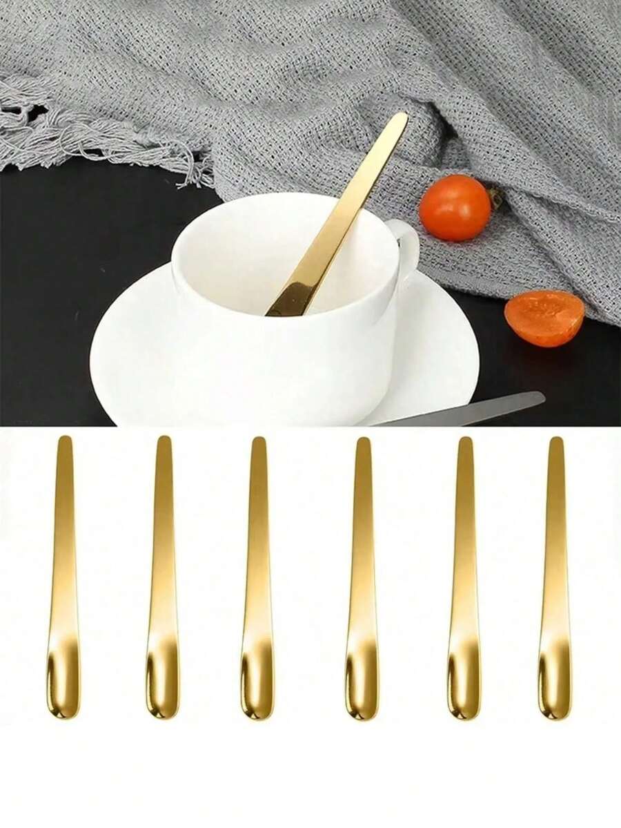 2/6/12 件咖啡勺不锈钢平勺甜点小咖啡勺搅拌棒勺厨房餐具返校 - 彩色 - 查看 1