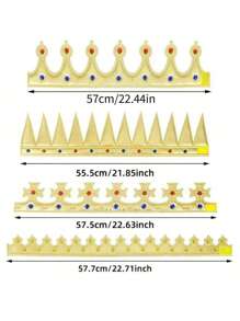 👑 تاج ذهبي للبالغين، قطعة رأس للأمير مرصعة بالراين ، ديكور كيك، تاج لحفلة عيد الميلاد، هدية للأم في عيد الحب، عيد الأم، قطعتان/قطعة