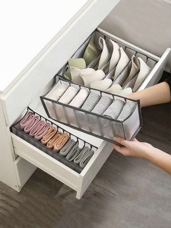 1 pieza Caja de almacenamiento de sujetadores ahorradora de espacio - Divisor de cajón de armario multifuncional, apto para ropa interior, calcetines, ropa interior y accesorios - Caja de almacenamiento plegable y duradera, una buena solución para organizar la ropa interior, el almacenamiento de cajones