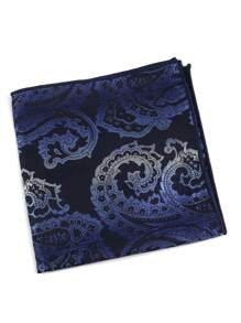 ZLQ&GOU 1pc Fashion Men's Handkerchief, Paisley Pattern Pocket Square, Contrast Color Woven Handkerchief Suitable For Wedding, Party, Formal Occasions, Gentlemen's Suit Decoration