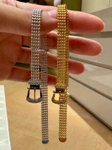 1 pieza Pulsera de banda de encaje de lujo estilo Milán, pulsera con correa de satén de diseño de nicho retro francés para mujeres