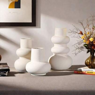 InS 风格陶瓷花瓶、插画花瓶、欧式客厅家居装饰、餐桌装饰、办公室装饰、厨房、客厅和卧室的漂亮房间装饰以及婚礼装饰