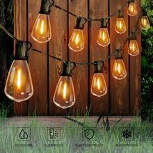 ST38 LED Outdoor String Lights 50/100FT, IP44 Waterproof, Patio Lights With 13/25 Edison Vintage Bulbs,1W/Bulb,Outside Hanging Lights Waterproof For Porch, Deck, Garden, Backyard, Balcony, 2700K Dimmable. - Xem 3