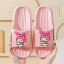 Sanrio 1 Paar Sanrio Hello Kitty & My Melody&Cinnamoroll Damen EVA Badeschlappen - Weich, rutschfest Hausschuhe mit süßem Cartoon Design, Rosa, perfekt für Badezimmer oder Entspannen Zuhause