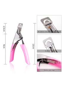 1 مقص أظافر ذو شكل حرف U لتشكيل الأظافر الفرنسية المستقيمة الحواف، مخصص لصالونات تجميل الأظافر، أداة تشكيل ونحت الأظافر المتعددة الوظائف، مبرد أظافر محمول