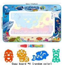 Tecforood Pizarra de dibujo mágica de acuarela - Dinosaurio, animal, tema reutilizable, suministros de arte lavables, paño absorbente y bolígrafo mágico de agua, juguete interactivo padres-hijos, regalo de cumpleaños creativo, ilustración de dinosaurio, material antiadherente, juguete interactivo
