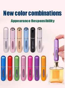 1/5 Botella recargable portátil de perfume de viaje multicolor, Atomizador de 5 ml, Contenedor de perfume de bolsillo, Botella atomizadora de viaje