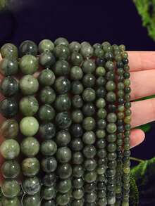 Natural Green Southern Jade Stone Beads Loose Round Gemstone For Jewelry Making DIY Bracelet Earrings Accessories 4 6 8 10mm - Multicolor - View 5