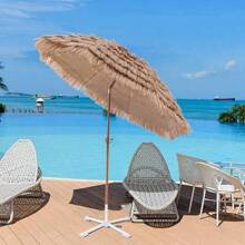 Realistic Straw Parasol Sunshade Umbrella For Beach, Camping, Beach, Garden, Courtyard, Marketplace, Fake Straw Umbrella