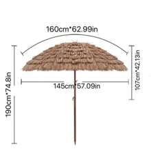 Realistic Straw Parasol Sunshade Umbrella For Beach, Camping, Beach, Garden, Courtyard, Marketplace, Fake Straw Umbrella