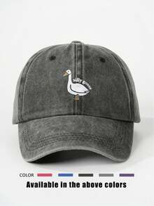 1pc Embroidered "Silly" Duck Letter Washed Baseball Cap, Adjustable Outdoor Sun Protection Casual Hat, Suitable For Spring/Autumn Travel Beach Vacation, Y2K Style For Youth - Baseball Cap - View 16