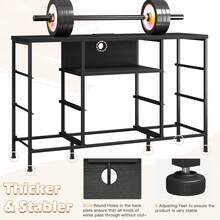 EnHomee Black Dresser TV Stand For 55'' With LED Lights & Charging Station, Dresser For Bedroom With 8 Drawer, Chest Of Drawers With Open Shelves, 6 Adjustable Feet, Hallway, Entryway, Closet