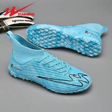 STARNOVO Tachones de fútbol/fútbol unisex, suela de camuflaje, moda deportiva, cuello elástico para comodidad, zapatos de fútbol profesionales para entrenamiento y partido (Nota: La parte de camuflaje en la suela es aleatoria)