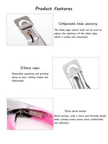 1 مقص أظافر ذو شكل حرف U لتشكيل الأظافر الفرنسية المستقيمة الحواف، مخصص لصالونات تجميل الأظافر، أداة تشكيل ونحت الأظافر المتعددة الوظائف، مبرد أظافر محمول