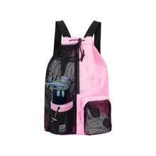 Swimming Bag, Mesh Drawstring Backpack With Wet Pocket, Beach Bag, Gym Workout Gear Bag, Sports Storage Tote, Handbag & Shoulder Bag