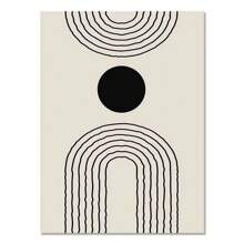 1pc Wall Arts Posters Optional Frame Vintage Abstract Boho Geometric Line Posters Black Beige Bohemian Wall Art Canvas Painting Print Picture For Living Room Home Decoration