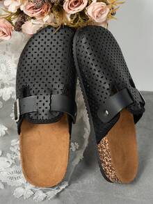 Unisex Adjustable Slip-On House Slippers, Non-Slip & Durable For Indoor/Outdoor Wear - 3600 Black - View 10