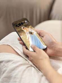 1pc Customized Graphic Black Glass Protective Mobile Phone Case, Suitable For Pixel 9 Pro/9 Pro XL/9A