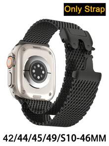 VA VA VOOM 1件米蘭式降落傘扣錶帶，可調節磁吸錶帶，適用於 49mm 46mm 45mm 44mm 42mm 41mm 40mm 38mm，中性款，運動防水透氣金屬錶帶，兼容 Series 11 10 9 6 5 SE 7 8 4 3 Ultra 2 1，智慧手錶配件 - 42mm 44mm 45mm 49mm 46mm - 查看 15