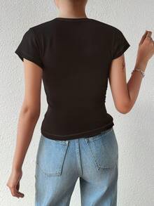 Women T-Shirts - Mocha Brown - View 3