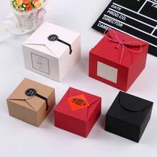 5 Stücke/10 Stücke große quadratische Kuchenbox, kleine Kraftpapier Backwarenbox für Kekse, Gebäck, Süßigkeiten, Mondkuchen Verpackung