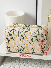 1 PC Beige Embroidered Clutch In Bulk Make Up Bag Pads Bag, Fashionable And Casual Large Capacity Portable Zipper Makeup Bags, Travel And Vacation Essentials Cosmetic Bags For Sanitary Napkins, Pouch Pads, Wired Earphones, Earpods, Headphones, Charger, Lipsticks, Cosmetics, Perfume, Skin Care And Beauty Products, Home Decor, School Girls, Keys, Holiday Gifts Bag, Room Decor, Bags,Makeup Pouch,Cosmetic Bag,Travel Essential,Large Capacity,Large Makeup Bag,Christmas Gifts,Pouch,Travel,Gifts For Women Travel Essential,Pouch,Clutch / Small Handbag, Makeup Organizer,Makeup Organize,Pouch,Brush Holder,Mini Pouch,Large Capacity Pouch,Gifts For Women,Christmas Gifts,Gift Ideas For Women