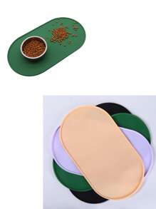 1 pezzo di tappetino in silicone antiscivolo, anti-perdite, anti-sporco e facile da pulire per alimentazione di gatti e cani, tappetino per ciotole per animali domestici, tappetino per gatti per mangiare, accessori per animali domestici, tappetino per cani a prova di perdite e anti-schizzi (diversi lotti non influiscono sull'utilizzo)