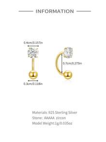 1 pièce Clou d'oreille en argent sterling S925 avec design simple de tortue, araignée ou extraterrestre. Convient aux femmes et aux hommes, clou d'oreille percé pour os de l'oreille