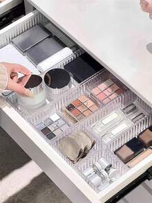 1pc/4pcs/7pcs Acrylic Makeup Drawer Organizer Set, Multi-Size Combination Storage Boxes, Suitable For Cosmetics, Skincare, Office Supplies, Desktop Accessories, Portable Design, Jewelry Tray, Desk Tidy, Room Decor, Home Decor - Transparent - View 6