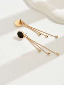 1 Pair Of New Geometric Drop Tassel Minimalist Creative Earrings