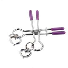 Brustwarzenklammer geeignet für Druckmetall-Herzanhänger, für Anfänger ohne Piercings, Clip-Körperschmuck mit künstlichen Perforationen (Lila) Geschlecht, Sexy, Sexspielzeug, Sexwerkzeuge, Geschlechtswerkzeuge, SM-Produkte für Mann Frau & Paar